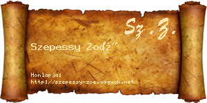 Szepessy Zoé névjegykártya